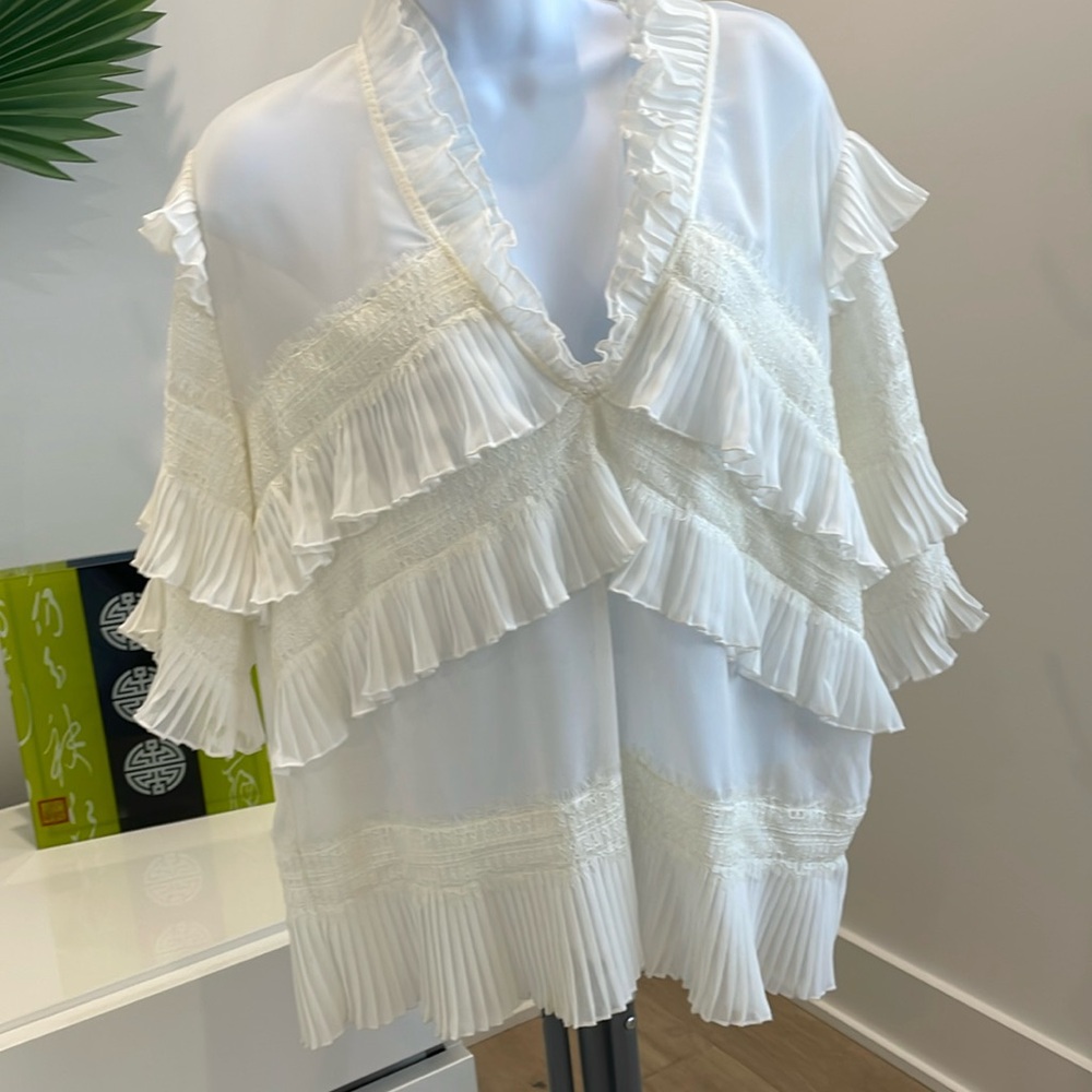 IRO Rachelle sheer pleated blouse - Picture 1 of 9